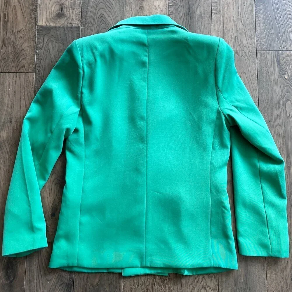 Forever 21 Green Pantsuit Set Blazer & High Rise Trousers Size S Chic Workwear